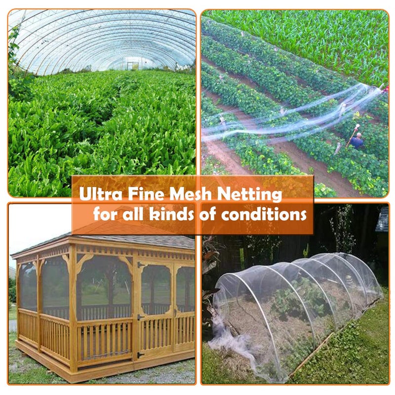 FARAER Ultra Fine Garden Mesh Netting, FARAER Plant Covers 8'x24' Garden Netting for Protect Vegetable Plants Fruits Flowers Crops Greenhouse Row Cover Protection Mesh Net Patio Gazebo Screen Barrier Net - Image 5